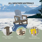 WestinTrends Azura, set da 2 sedie da patio Adirondack in plastica HDPE con tavolino laterale da 18 pollici