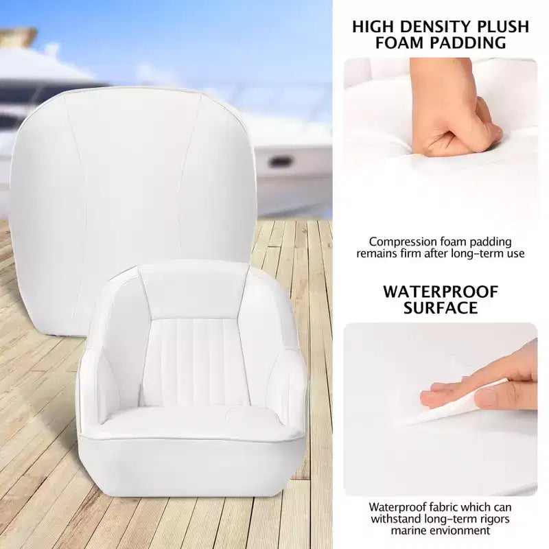 Pontoon Captain Bucket Seat With Thickened Sponge Padding, Fishing Chairs for Boats, Sightseeing, Speedboat, Canoe - 1-Piece