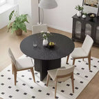 PexFix 45 x45 Solid Wood Round Dining Table with Black Finish and Elegant Arched Legs for Modern Dining Rooms & Kitchens
