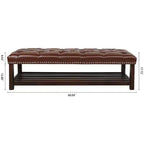 Panca da letto imbottita TUYOHW, 60 cm con rivestimento in pelle imbottita con borchie, scarpiera per ingresso, poggiapiedi per soggiorno