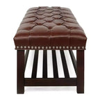 Panca da letto imbottita TUYOHW, 60 cm con rivestimento in pelle imbottita con borchie, scarpiera per ingresso, poggiapiedi per soggiorno