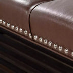 Panca da letto imbottita TUYOHW, 60 cm con rivestimento in pelle imbottita con borchie, scarpiera per ingresso, poggiapiedi per soggiorno