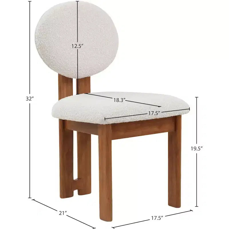 Meridian Furniture,Napa Boucle Fabric Dining Chair, Set of 2