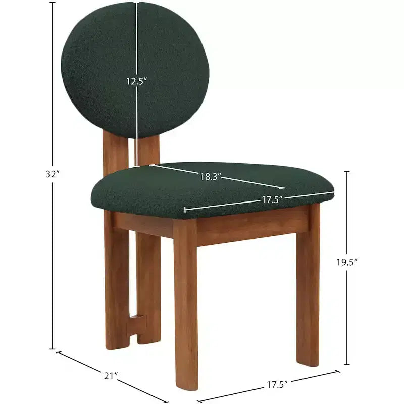 Meridian Furniture,Napa Boucle Fabric Dining Chair, Set of 2