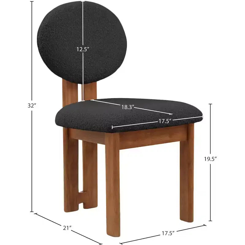 Meridian Furniture,Napa Boucle Fabric Dining Chair, Set of 2