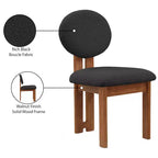Meridian Furniture,Napa Boucle Fabric Dining Chair, Set of 2