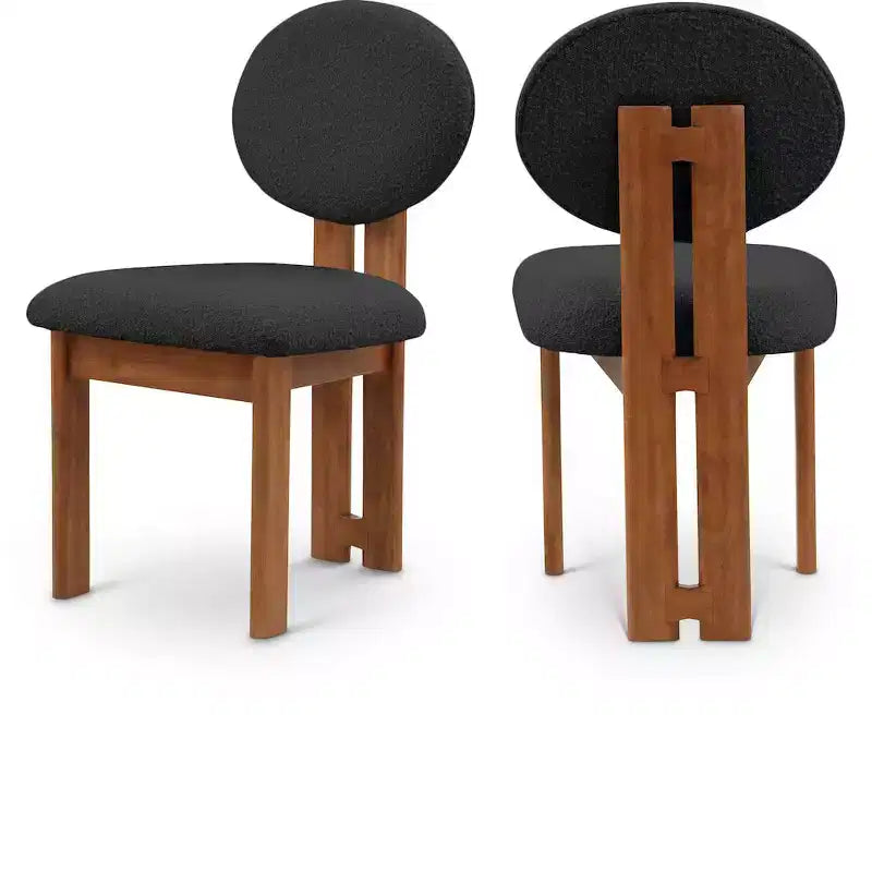 Meridian Furniture,Napa Boucle Fabric Dining Chair, Set of 2
