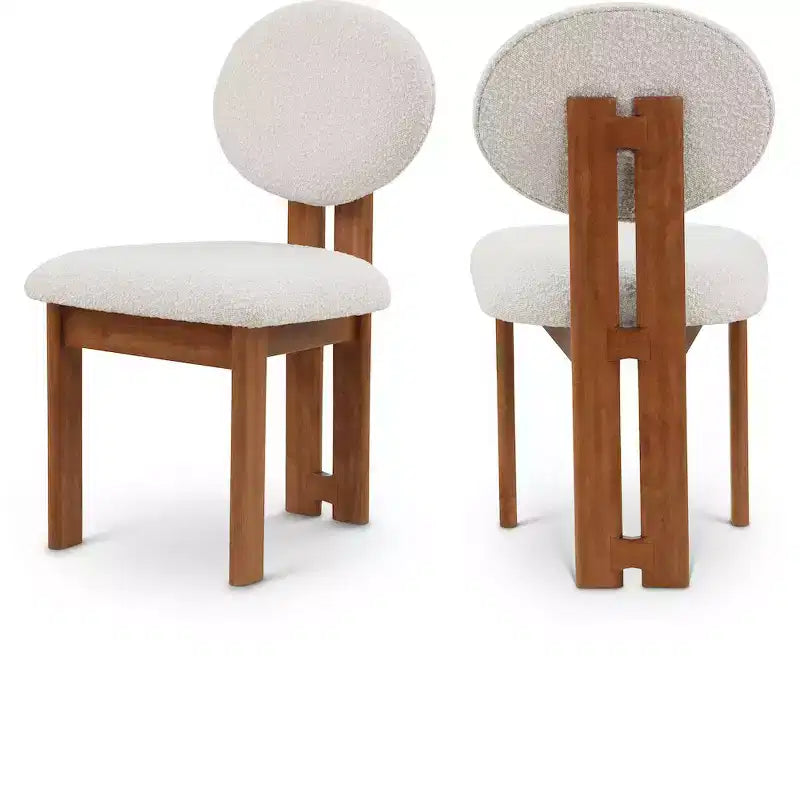 Meridian Furniture, Sedia da pranzo Napa Boucle in tessuto, set da 2