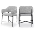 Meridina Furniture,Dame Grey Fabric Upholstered Dining Chair, Set of 2