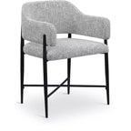 Meridina Furniture, Sedia da Pranzo Imbottita in Tessuto Dame Grey, Set da 2
