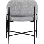 Meridina Furniture, Sedia da Pranzo Imbottita in Tessuto Dame Grey, Set da 2