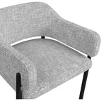 Meridina Furniture, Sedia da Pranzo Imbottita in Tessuto Dame Grey, Set da 2