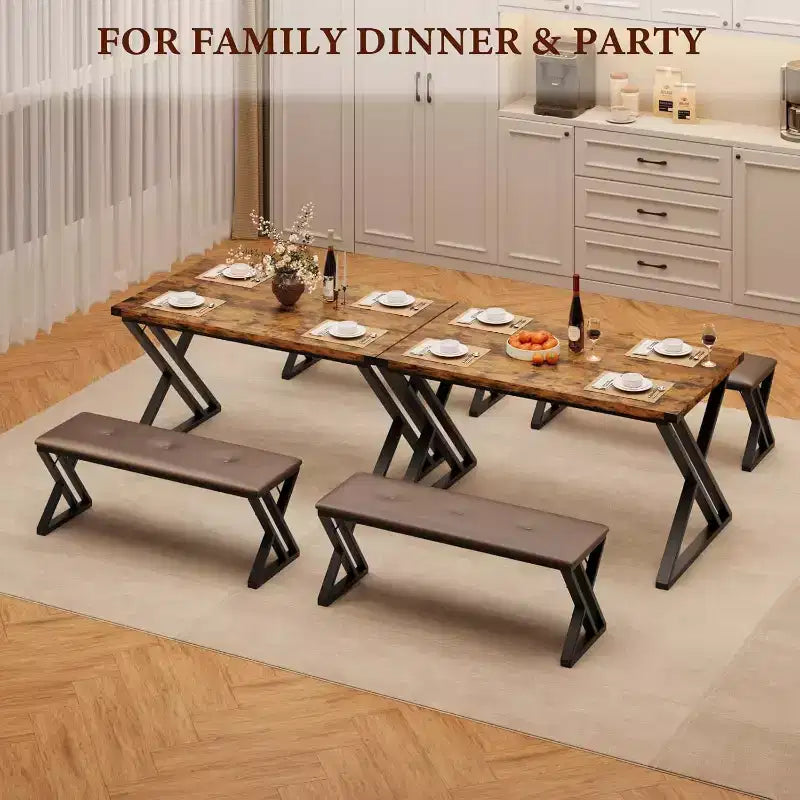 Tavolo da pranzo con 2 panche, set da tavolo da cucina per 4 persone, set da pranzo da 3 pezzi per piccoli spazi, appartamento, salvaspazio per cucina