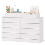 Comò fasciatoio con 8 cassetti in legno, comò classico per cameretta, mensole fasciatoio, fasciatoio multifunzionale, cassettiera per camera da letto