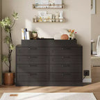 Comò fasciatoio con 8 cassetti in legno, comò classico per cameretta, mensole fasciatoio, fasciatoio multifunzionale, cassettiera per camera da letto