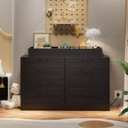Comò fasciatoio con 8 cassetti in legno, comò classico per cameretta, mensole fasciatoio, fasciatoio multifunzionale, cassettiera per camera da letto