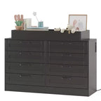 Comò fasciatoio con 8 cassetti in legno, comò classico per cameretta, mensole fasciatoio, fasciatoio multifunzionale, cassettiera per camera da letto
