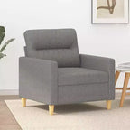 vidaXL Poltrona Divano Moderna in Tessuto Grigio Scuro - Seduta Comoda con Braccioli Imbottiti, Cuscino Schienale e Telaio in Metallo Durevole