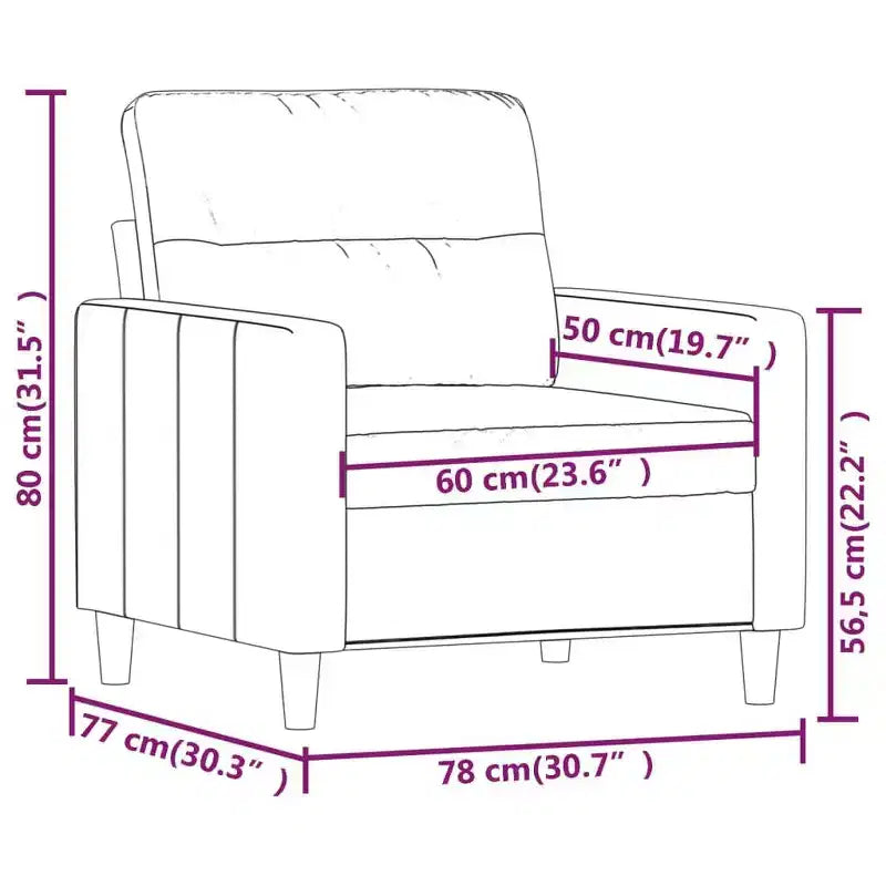 vidaXL Poltrona Divano Moderna in Tessuto Grigio Scuro - Seduta Comoda con Braccioli Imbottiti, Cuscino Schienale e Telaio in Metallo Durevole