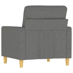 vidaXL Poltrona Divano Moderna in Tessuto Grigio Scuro - Seduta Comoda con Braccioli Imbottiti, Cuscino Schienale e Telaio in Metallo Durevole