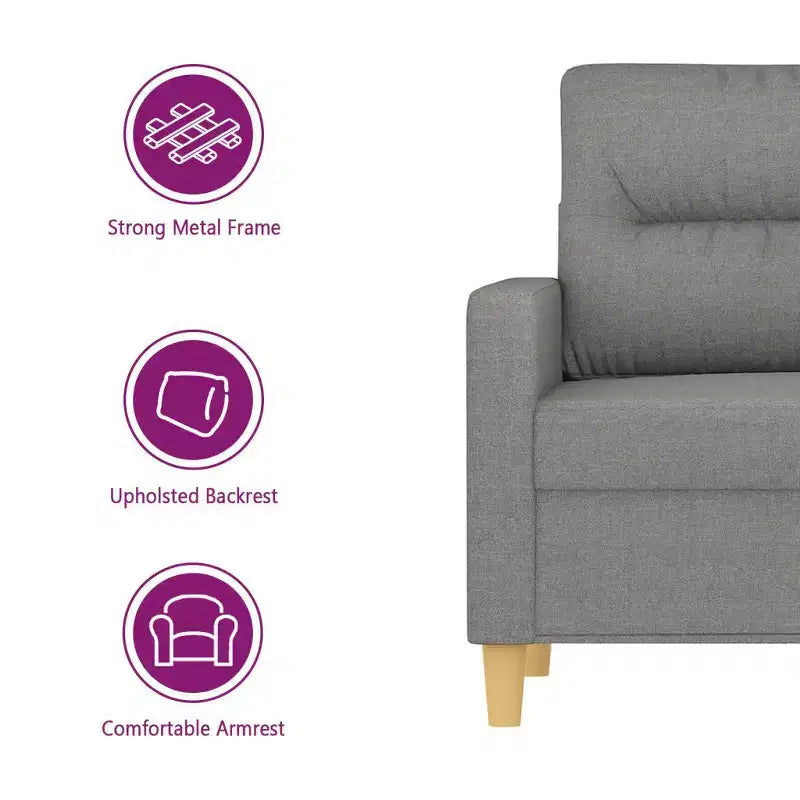 vidaXL Poltrona Divano Moderna in Tessuto Grigio Scuro - Seduta Comoda con Braccioli Imbottiti, Cuscino Schienale e Telaio in Metallo Durevole