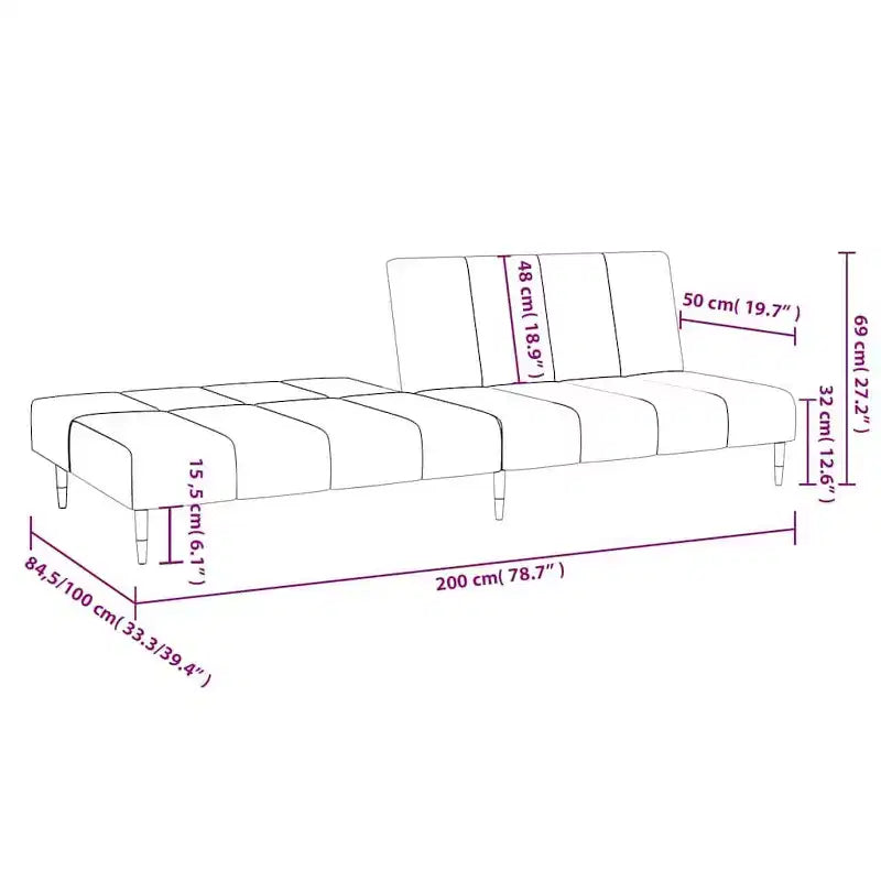 vidaXL 2-Seater Sofa Bed - Dark Green Velvet Upholstered Loveseat, Multi-Functional Twin Sleeper for Living Room/Studio