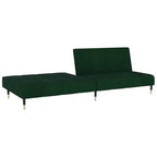 vidaXL 2-Seater Sofa Bed - Dark Green Velvet Upholstered Loveseat, Multi-Functional Twin Sleeper for Living Room/Studio