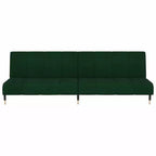 vidaXL 2-Seater Sofa Bed - Dark Green Velvet Upholstered Loveseat, Multi-Functional Twin Sleeper for Living Room/Studio