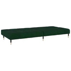 vidaXL 2-Seater Sofa Bed - Dark Green Velvet Upholstered Loveseat, Multi-Functional Twin Sleeper for Living Room/Studio