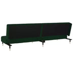 vidaXL 2-Seater Sofa Bed - Dark Green Velvet Upholstered Loveseat, Multi-Functional Twin Sleeper for Living Room/Studio