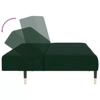 vidaXL 2-Seater Sofa Bed - Dark Green Velvet Upholstered Loveseat, Multi-Functional Twin Sleeper for Living Room/Studio