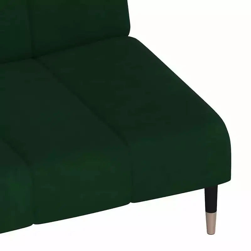 vidaXL 2-Seater Sofa Bed - Dark Green Velvet Upholstered Loveseat, Multi-Functional Twin Sleeper for Living Room/Studio