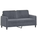 vidaXL Set Divano a 2 Pezzi in Velluto Grigio Scuro, Stile Moderno, Seduta Confortevole con Telaio Robusto, Perfetto per Soggiorno o Ufficio