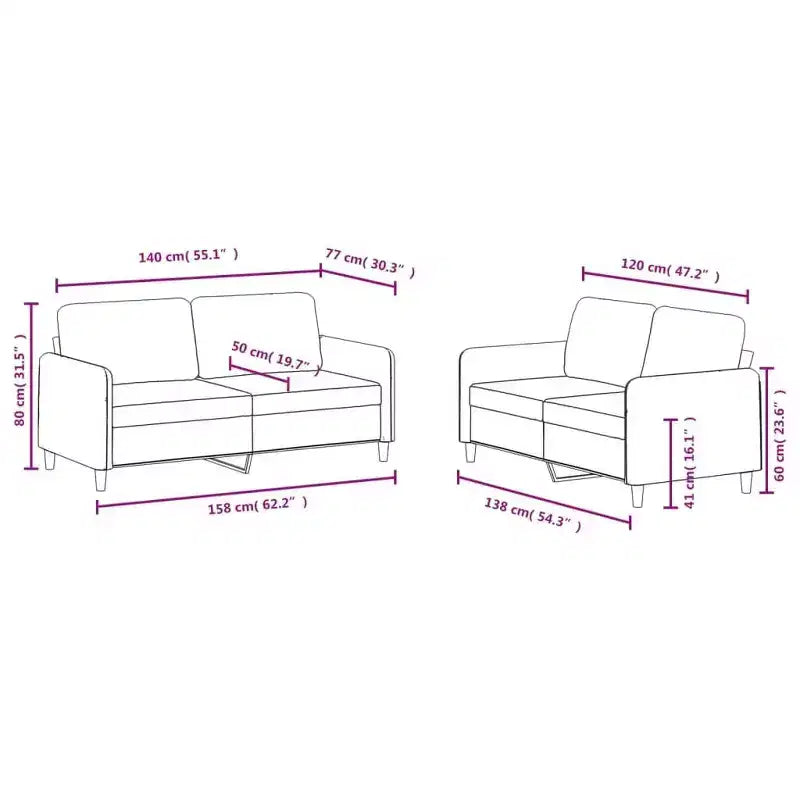 vidaXL Set Divano a 2 Pezzi in Velluto Grigio Scuro, Stile Moderno, Seduta Confortevole con Telaio Robusto, Perfetto per Soggiorno o Ufficio