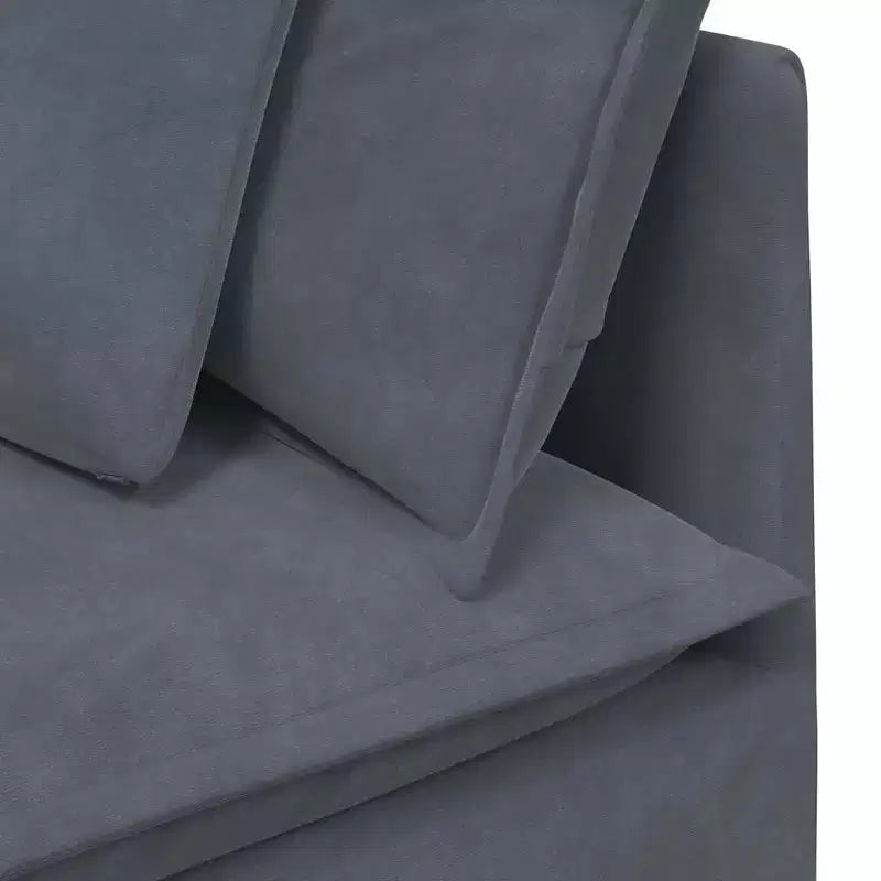 vidaXL Modular Sofa Dark Gray Velvet (100% Polyester), Foam, Metal, Wood