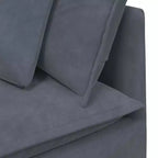 vidaXL Modular Sofa Dark Gray Velvet (100% Polyester), Foam, Metal, Wood
