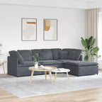 vidaXL Modular Sofa Dark Gray Velvet (100% Polyester), Foam, Metal, Wood