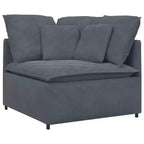 vidaXL Modular Sofa Dark Gray Velvet (100% Polyester), Foam, Metal, Wood