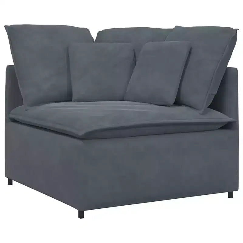 vidaXL Modular Sofa Dark Gray Velvet (100% Polyester), Foam, Metal, Wood
