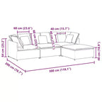 vidaXL Modular Sofa Dark Gray Velvet (100% Polyester), Foam, Metal, Wood