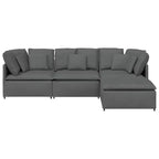 vidaXL Modular Sofa Dark Gray Velvet (100% Polyester), Foam, Metal, Wood