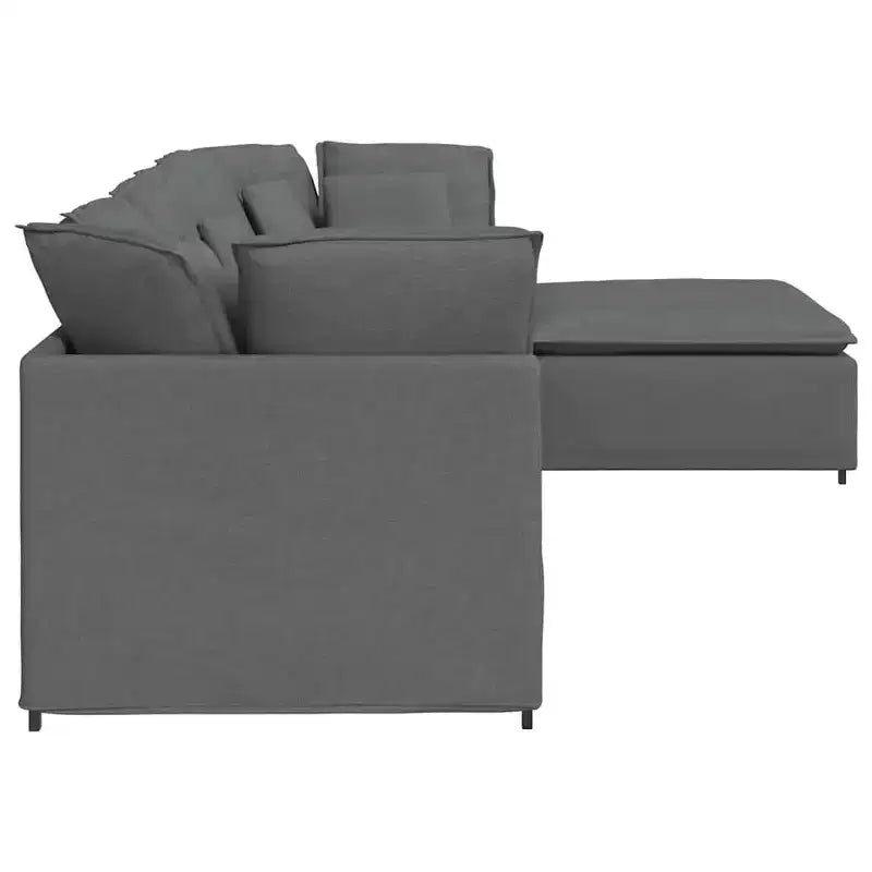 vidaXL Modular Sofa Dark Gray Velvet (100% Polyester), Foam, Metal, Wood