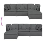 vidaXL Modular Sofa Dark Gray Velvet (100% Polyester), Foam, Metal, Wood