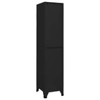 vidaXL Locker Cabinet Black | 15x17.7x70.9 | Steel | 4 Lockable Doors | Air Vents | Name Tag Holders | Perfect for Office, School, and Home