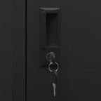 vidaXL Locker Cabinet Black | 15x17.7x70.9 | Steel | 4 Lockable Doors | Air Vents | Name Tag Holders | Perfect for Office, School, and Home