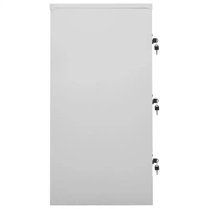 vidaXL Armadietti multiuso (2 pz) in acciaio grigio e blu | Contenitori industriali con scomparti multipli | Mobile schedario con serrature