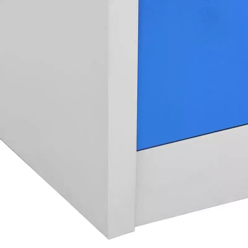 vidaXL Armadietti multiuso (2 pz) in acciaio grigio e blu | Contenitori industriali con scomparti multipli | Mobile schedario con serrature