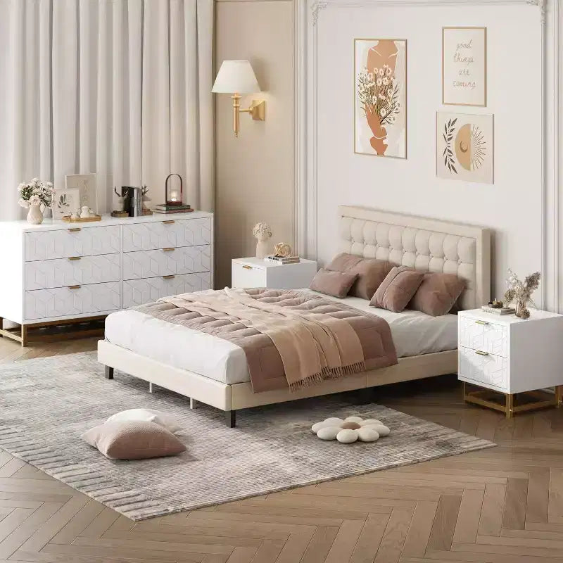 Acekool Cassettiera a 6 cassetti, mobile contenitore ampio e moderno con gambe in metallo dorato, grande armadio per camera da letto, soggiorno, ingresso