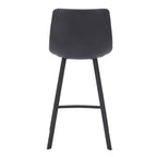 LeisureMod Elland Leather 35 Upholstered Counter Stool  Modern Stool with Black Stainless Steel Legs for Kitchen Island or Home Bar Set of 2
