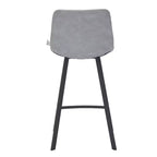 LeisureMod Elland Leather 35 Upholstered Counter Stool  Modern Stool with Black Stainless Steel Legs for Kitchen Island or Home Bar Set of 2